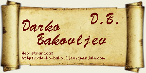 Darko Bakovljev vizit kartica